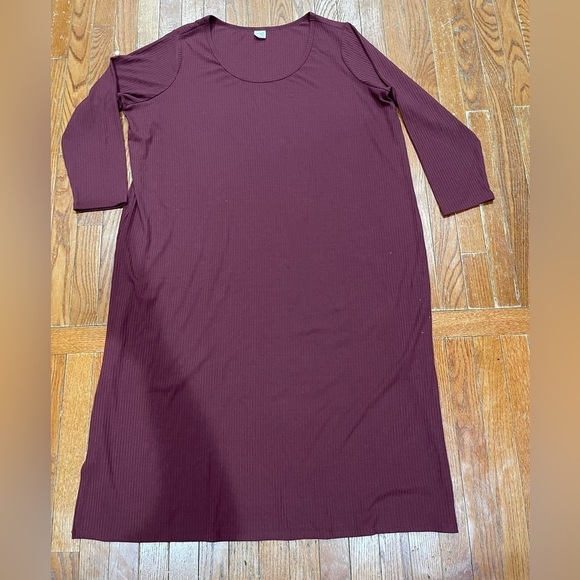 Terra & Sky Dresses & Skirts - Terra & Sky Long Sleeve Burgundy Dress